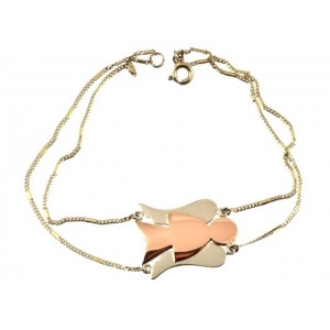 Zlatý náramek s andělem červené a bílé zlato 907