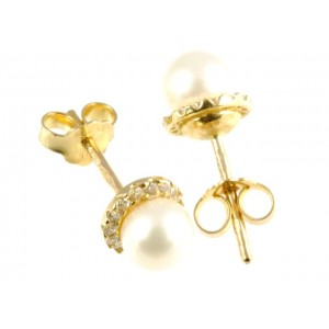 Zlaté náušnice s perlou o průměru 5mm 677