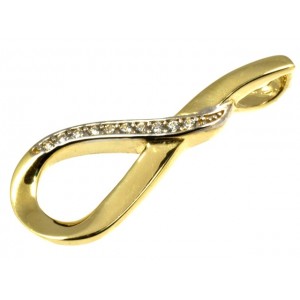 Zlatý přívěsek se zirkony souprava 1028