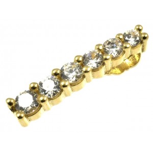 Zlatý podlouhlý přívěsek se zirkony 1068