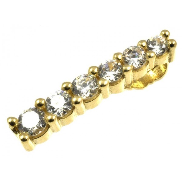 Zlatý podlouhlý přívěsek se zirkony 1068